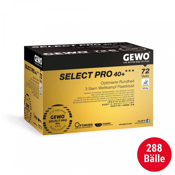 Gewo Ballen Set 4 x Select Pro 40+*** (72) wit (288 ballen)