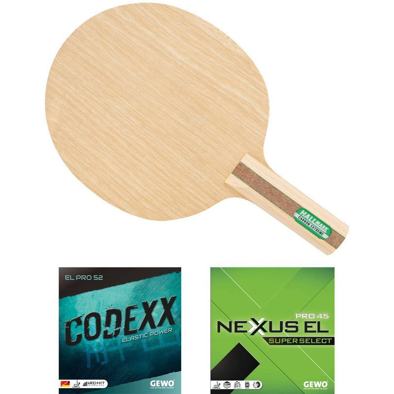 Hallmark Bat Carbon Extreme met Gewo Codexx EL Pro52+Gewo Nexxus EL Pro45 SuperSelect