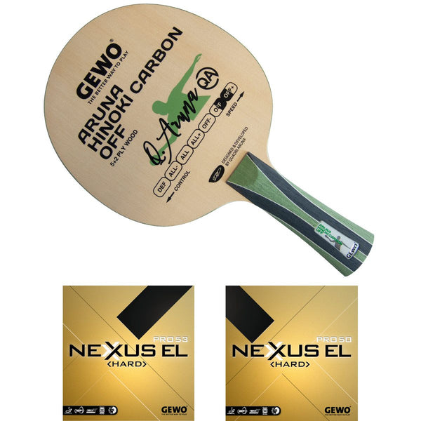 Gewo Bat Aruna Hinoki Carbon Off met Nexxus EL Pro53 Hard+Nexxus EL Pro50 Hard