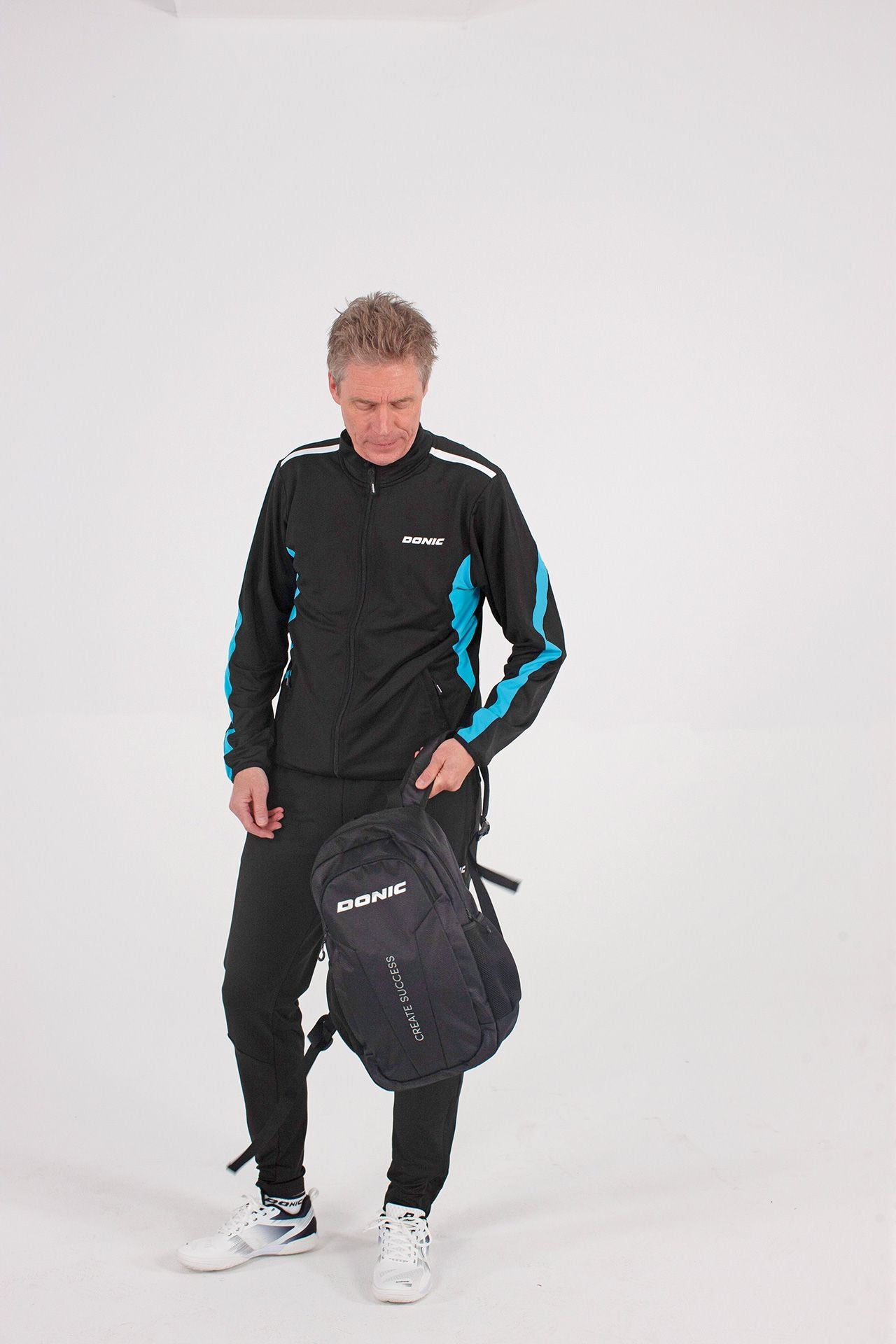 Donic Tracksuitjacket Averis black/light blue/white
