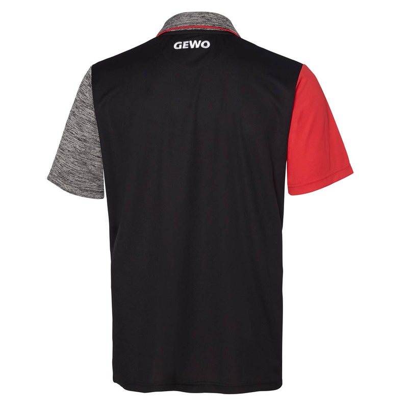 Gewo shirt Lerdo zwart/grijs/rood