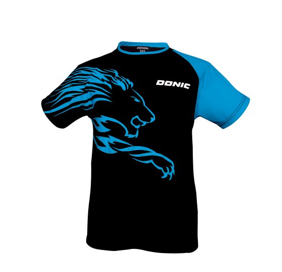 Donic T-Shirt Lion zwart/cyanblauw