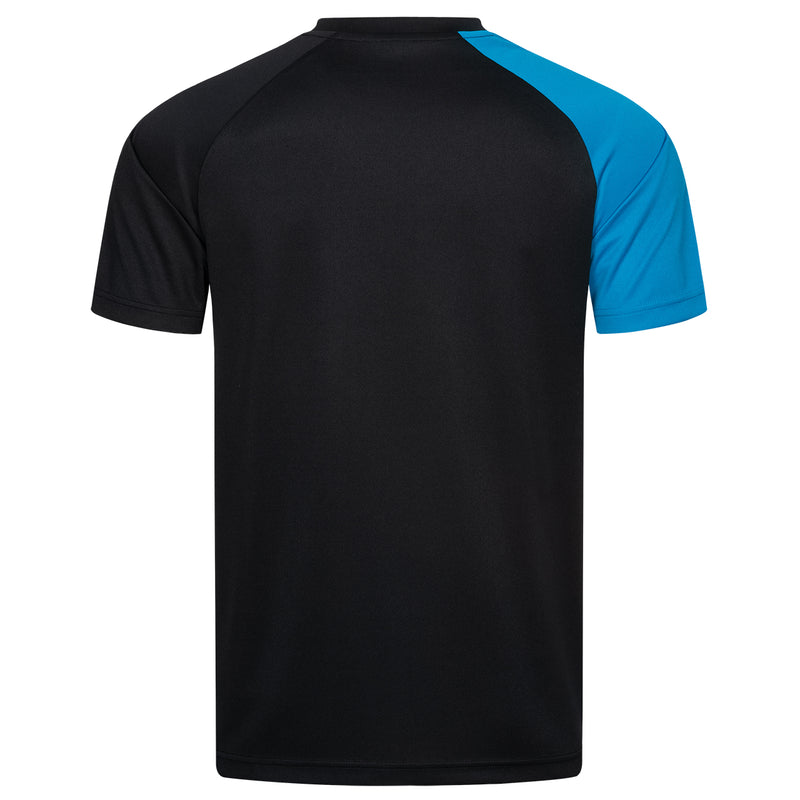 Donic T-Shirt Peak zwart/cyan blauw