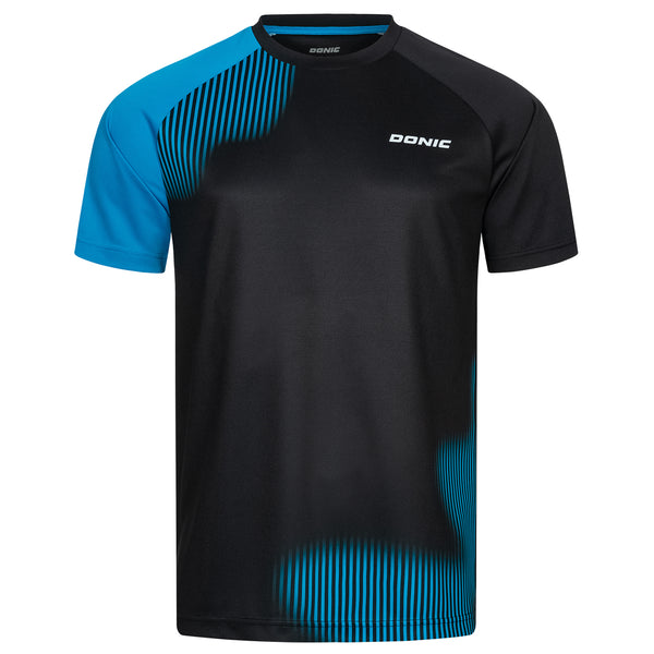 Donic T-Shirt Peak zwart/cyan blauw